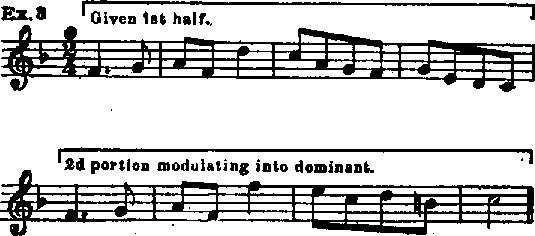 First and second half of a melody